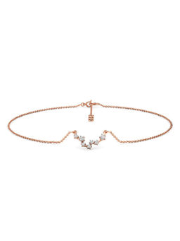 Candere by Kalyan Jewellers - Pisces 14K Rose Gold and Diamond Anklet for Women