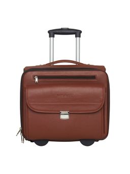 MBOSS - Faux Leather 2 Wheel Overnighter Laptop Trolley Travel Bag