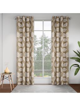 GM - Leaf Clay 7 Feet Room Darkening Door Curtain (Pack of 2)