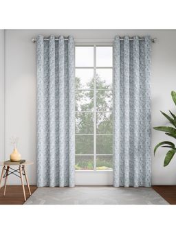 GM - Floral Sky 7 Feet Room Darkening Door Curtain (Pack of 2)