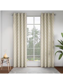 GM - Geometrical Papyrus 7 Feet Room Darkening Door Curtain (Pack of 2)
