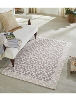 Mona B - Feet Floral Grey Rug (3.5x5.5 Feet)