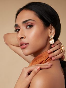 Isharya - Bloom Pearl Studs In 18KT Gold Plated
