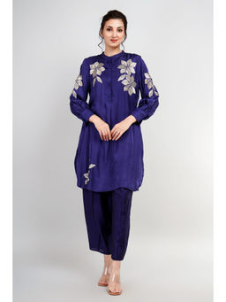 Autumnlane - Tracy Navy Blue Embroidery Kurta with Pant (Set of 2)