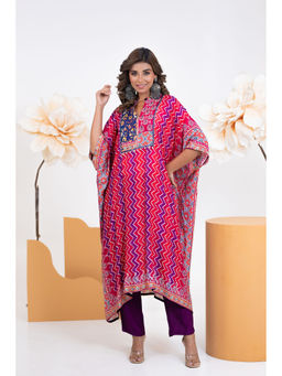 Autumnlane - Maurya Multi-Color Printed Muslin Kaftan Kurta with Pant (Set of 2)
