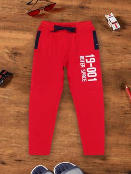 3PIN - Boys Cotton Stylish Comfy Joggers - Red