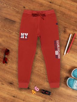 3PIN - Boys Cotton Stylish Comfy Joggers - Red