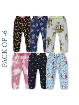3PIN - Cotton Printed Drawstring Closure Infant Joggers - Multi-Color (Pack of 6)