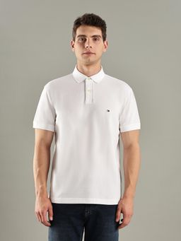 Tommy Hilfiger - Solid Regular-Fit Cotton Polo T-Shirt - White
