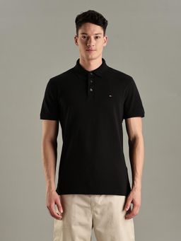 Tommy Hilfiger - Solid Slim-Fit Cotton Polo T-Shirt - Black