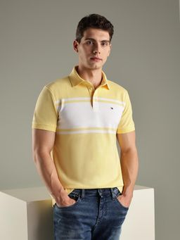 Tommy Hilfiger - Striped Slim-Fit Cotton Polo T-Shirt - Yellow