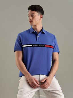 Tommy Hilfiger - Logo Regular-Fit Cotton Polo T-Shirt - Blue