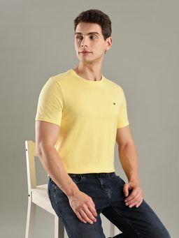 Tommy Hilfiger - Solid Regular-Fit Cotton T-Shirt - Yellow