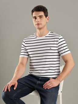 Tommy Hilfiger - Striped Slim-Fit Cotton T-Shirt - White