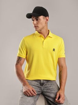 Tommy Hilfiger - Solid Regular-Fit Cotton Polo T-Shirt - Yellow