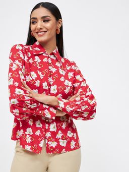 Kibo - Red Polyester Top