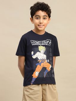 Kidsville - Navy Blue Official Dragon Ball Z Graphic Printed Regular Fit T-shirt