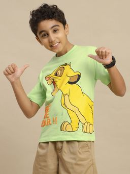 Kidsville - Green Official Lion King Graphic Printed Regular Fit T-shirt