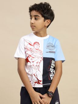 Kidsville - Multi-Color Official Superman Graphic Printed Regular Fit T-shirt