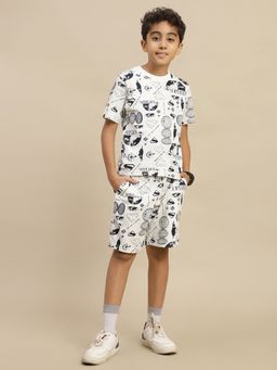 Kidsville - Off White Official Superman Graphic Printed Regular Fit Co-Ord Set