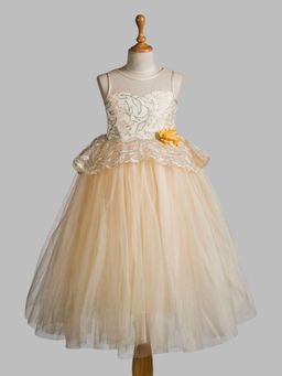 Toy Balloon Kids - Golden Gown Girls Party Wear Dress