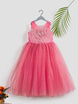 Toy Balloon Kids - Rose Pink Gown Girls Party Wear Dress