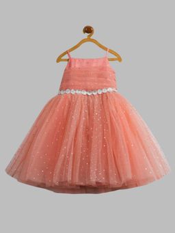 Toy Balloon Kids - Coral Knee Length Girls Party Wear Dress