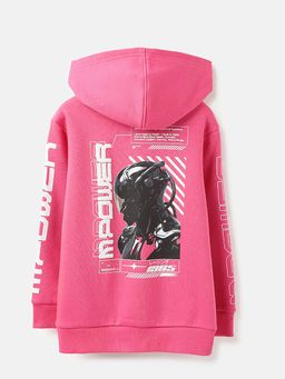 United Colors of Benetton - Boys Pink Printed Hoodie