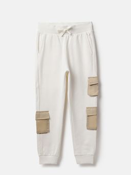 United Colors of Benetton - Boys Off White Solid Joggers