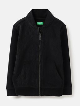 United Colors of Benetton - Boys Black Textured Jacket