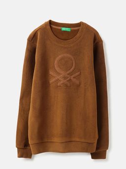 United Colors of Benetton - Boys Brown Solid Sweatshirt