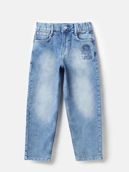 United Colors of Benetton - Boys Blue Solid Straight Jeans