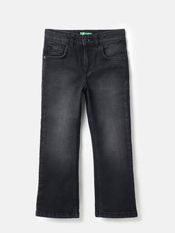 United Colors of Benetton - Boys Black Solid Straight Jeans