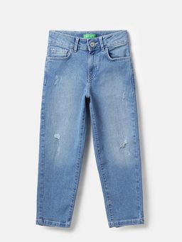 United Colors of Benetton - Boys Blue Solid Straight Jeans