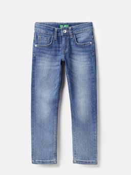 United Colors of Benetton - Boys Blue Solid Jeans