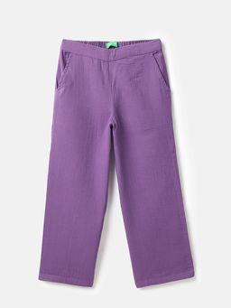 United Colors of Benetton - Girls Purple Solid Trouser