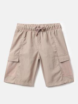 United Colors of Benetton - Boys Beige Solid Shorts