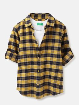 United Colors of Benetton - Boys Multi-Color Checks Shirt