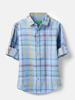 United Colors of Benetton - Boys Blue Checks Shirt