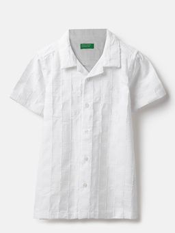 United Colors of Benetton - Boys White Textured Shirt
