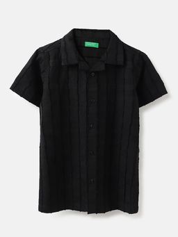 United Colors of Benetton - Boys Black Textured Shirt