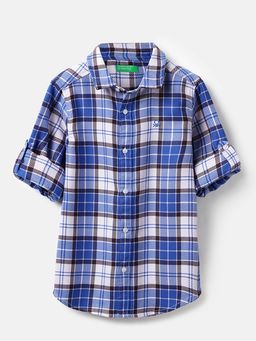 United Colors of Benetton - Boys Blue Checkered Shirt