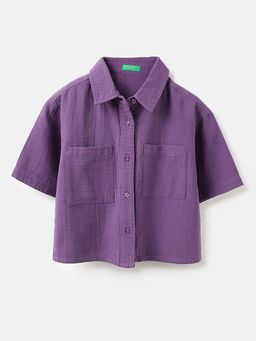 United Colors of Benetton - Girls Purple Solid Shirt