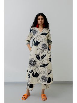 Silai Studio - Cream Pomegranate Print Kurta