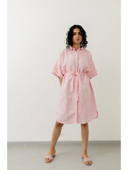 Silai Studio - Bubblegum Pink Shirt Knee Length Dress