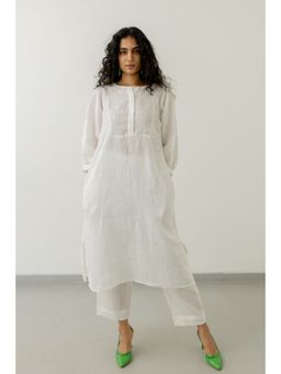 Silai Studio - White Bandhani Kurta