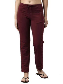 Enamor - Mid Rise Lounge Pants Regular Length Drawstring Slim Fit Soft Stretch Cotton E014
