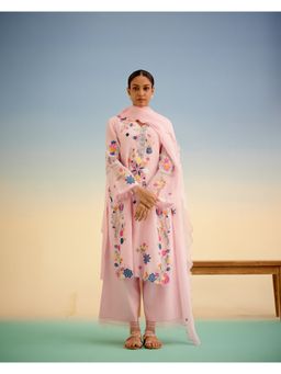 Shetab Kazmi - Pink Kurta with Pant & Dupatta (Set of 3)