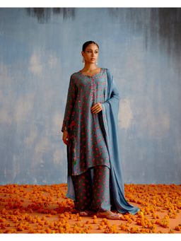 Shetab Kazmi - Blue Kurta with Pant & Dupatta (Set of 3)