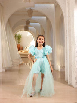 Fayon Kids - Blue Sequence Playsuit with Trail (Set of 2)